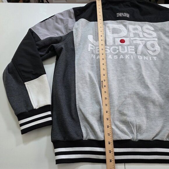 Iro Ochi Jacket Mens 3X Gray Black LS Zip Patch Embroidery Japan Nagasaki Rescue - Picture 7 of 16
